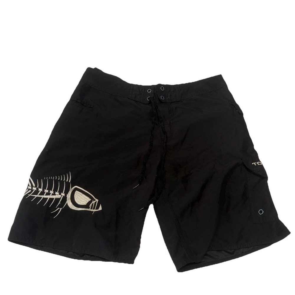 Tormenter Board Shorts Mens 36 Embroidered Graphic Skeleton Fish Pockets